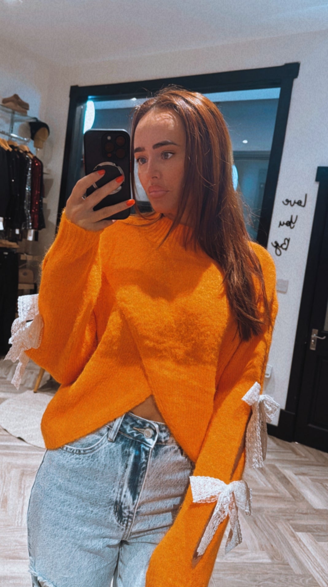 Lace Bow Sleeve Jumper