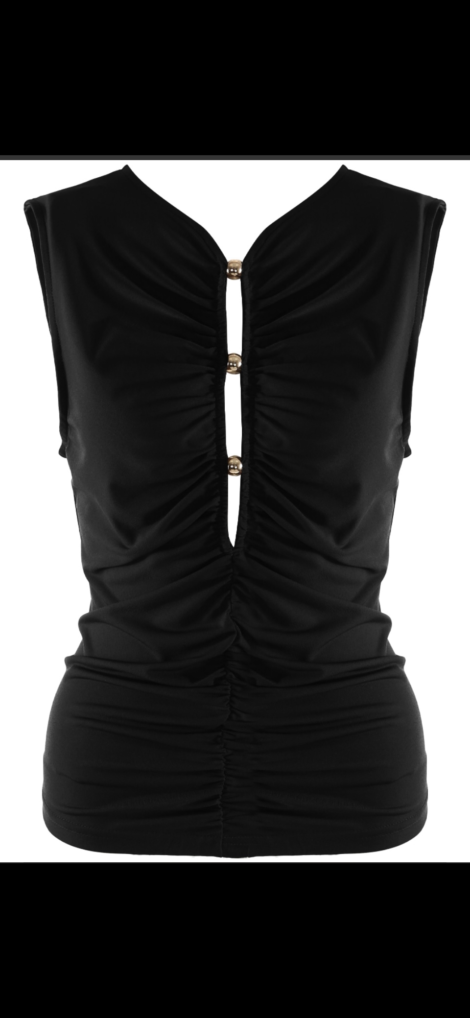 Ruched Cut Out Front Top