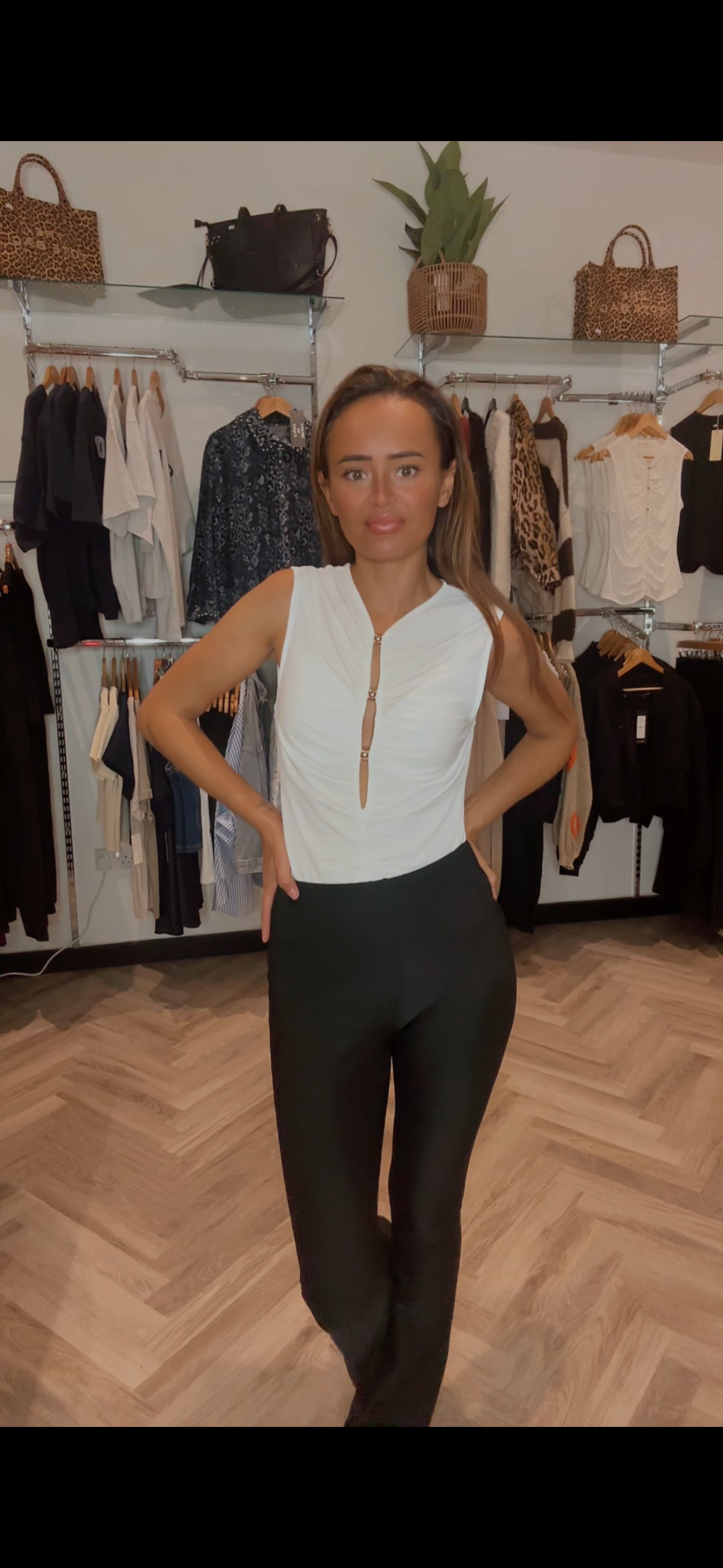 Ruched Cut Out Front Top