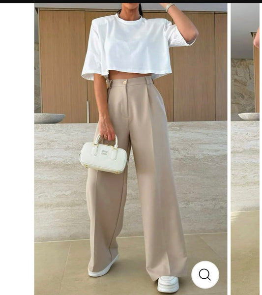 Kym Pocket Detail Wide Leg Trouser