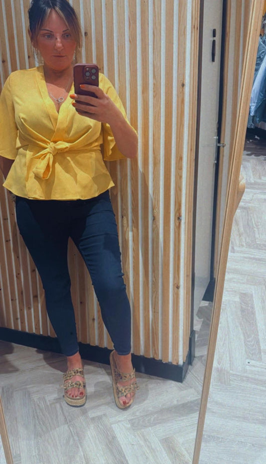 Lemon Crossover Top
