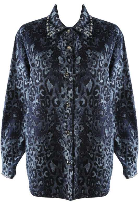 Blue Leopard Shacket